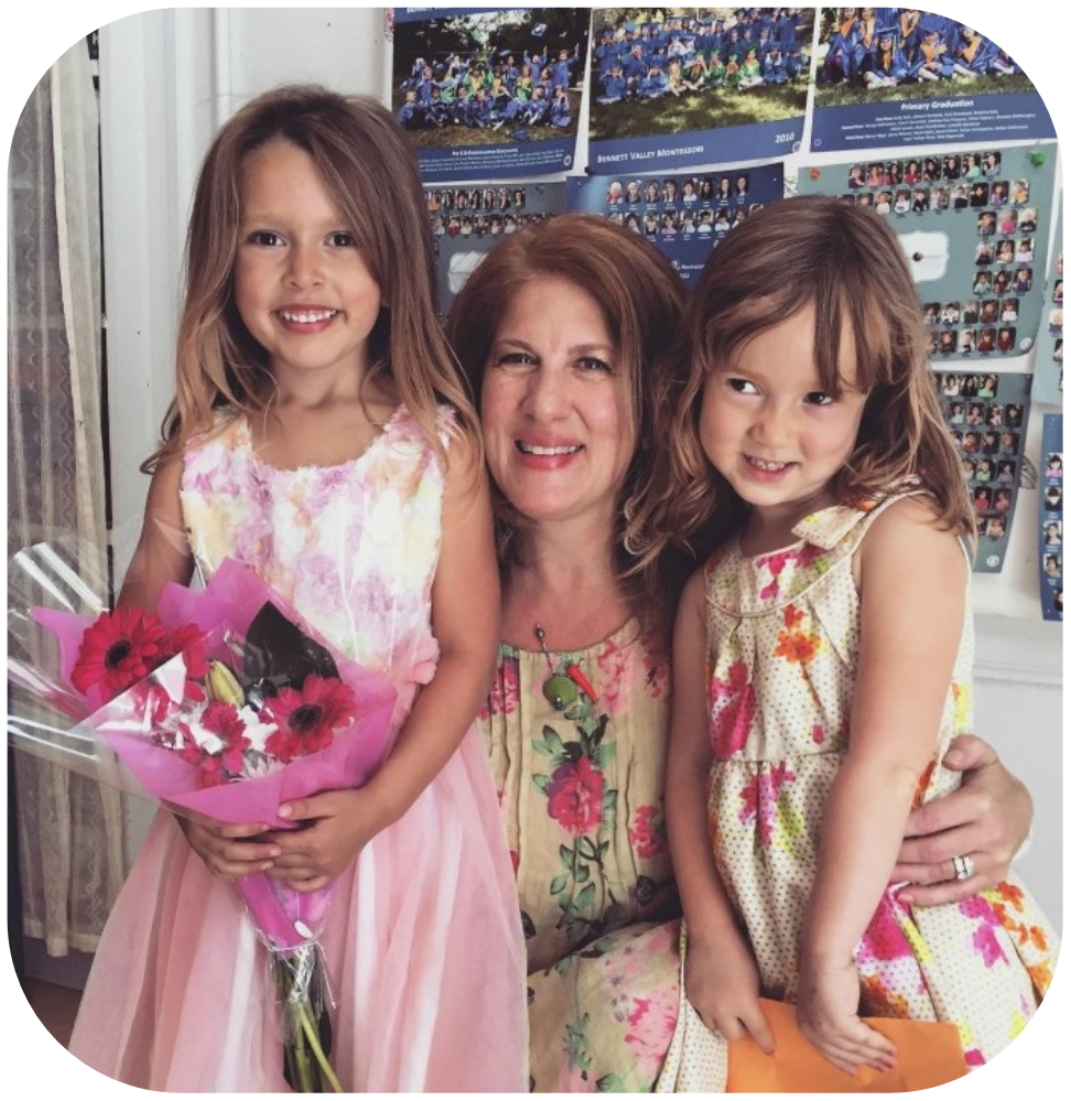 Jeannine Hextrum with children at Bennett Valley Montessori School